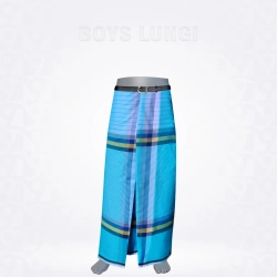 Boys Turquiose White checked Lungi